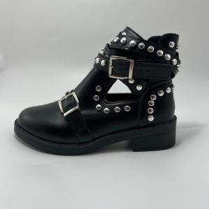 Women'S Gothic Punk Boots - Chunky platform heel, Round Toe, Synthetic Cover with Metallic-like buckles - Edgy Boots for Concerts, Parties, Everyday - Non-Slip Rubber Sole - Easy to Clean - Summer Footwear for Women, Party Footwear, Metallic Eyelets, Fabric Lined Interior, Concert Shoes, Durable Construction, Fashion Women, Streetwear Style, Sturdy Construction, Alternative Fashion, Funk boot, Platform Heel, Middle Heel, Square Toe, City boots, Gothic boots, Elegant Alternative