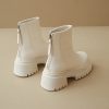 British, Chunky Heel Boots Chunky Heel Women’s Boots | British-Inspired, Thick Sole, Faux Cover, Side Zipper, Cream & Black Options | Synthetic Cover, High Heel, Autumn, Winter