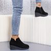 Women’s Ankle Boots and Short Boots, Casual Solid Color Wedge Heel Chunky Sole Ankle Booties with Round Toe Side Zipper, Thick Bottom Anti-Slip Design, Simple Style Velvet Wedge Shoes, Perfect for Daily Commute and Leisure Shopping