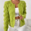 Elegant Lime Green Cardigan Elegant Lime Green Cable Cardigan Sweater | Women’s White Button Front & Collar Blazer-like Jacket, Medium Stretch Knitwear, Semi-Formal Events, Casual Outfits, Hand Washu002FDry Clean, Long Sleeve, Fall Clothes, Tops, Blouses, Sweater, Womens Clothes, Cardigan, Fall Outfits
