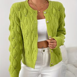 Elegant Lime Green Cardigan Elegant Lime Green Cable Cardigan Sweater | Women's White Button Front & Collar Blazer-like Jacket, Medium Stretch Knitwear, Semi-Formal Events, Casual Outfits, Hand Washu002FDry Clean, Long Sleeve, Fall Clothes, Tops, Blouses, Sweater, Womens Clothes, Cardigan, Fall Outfits