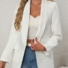Women’S Elegant Beige Checkered Blazer – Stylish Long Sleeve, Button-Up, Loose Fit, Perfect for Fallu002FWinter Commute, Casual to Formal Wear, Casual Winter Wear | Checkered Pattern | Polyester Blazer
