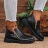 Women’S Chunky Platform Ankle Boots – Slip-Resistant TPR Sole, Round Toe Zipper Closure, All-Season Black Boots for Everyday & Formal Outfits – Cushioned Insole & Easy-Clean Synthetic Cover – Perfect Gift for Women, Versatile Footwear, Sleek Design, Durable Construction, Fashion Lovers, Casual Footwear, Stylish Footwear, Comfortable Lining, Office Wear, Women’S Fashion, Busy Professionals, Work Footwear, Fashionable Footwear, Smooth Texture, Fabric Interior, Low Heel Booties