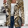 Women’S Vintage Leopard Print Blazer – Long Sleeve Button-Front Jacket, Loose Fit Fallu002FWinter Coat for Everyday & Formal Outfits, Casual Outerwear with Button Closure, Leopard Print Blazer, Winter Clothing, Retro Fashion, Stylish Outerwear