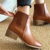 Women’s Classic Design Chelsea Boots, Versatile Low Heel Ankle Shorties, Fashion Slip-On Calf Shoes